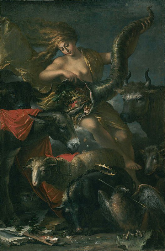 لوحة (allegory of fortuna) للرسام الإيطالي Salvator Rosa رسمت بين 1658-1659